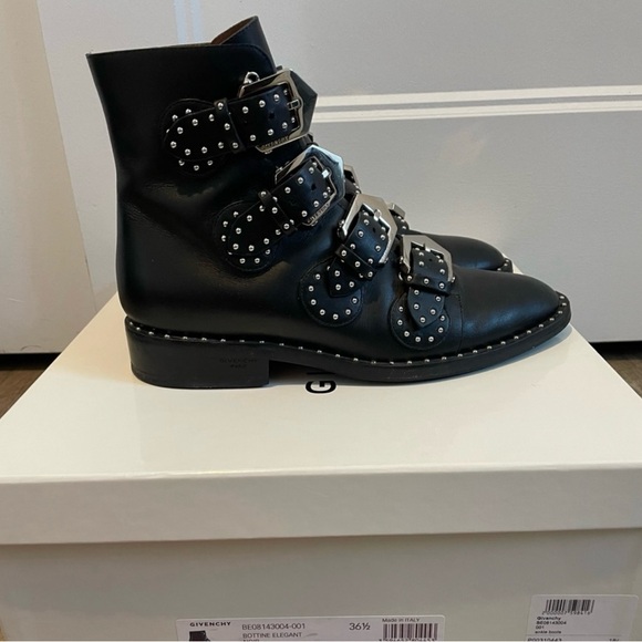 Givenchy Ankle Studded Black Leather Boot - SIZE 36.6 (US 6.5) - Picture 2 of 4